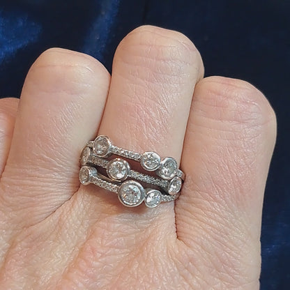 Pre Owned Boodles Waterfall Diamond Ring Classic Platinum