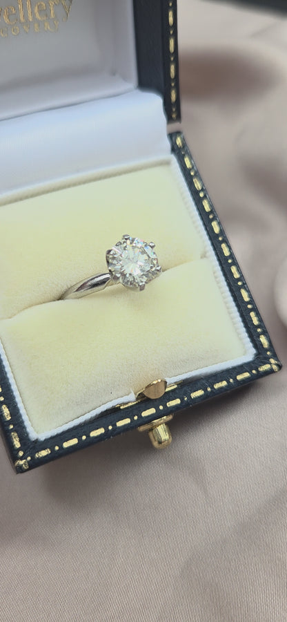 GIA 1.60ct Diamond Solitaire Engagement Ring in Platinum