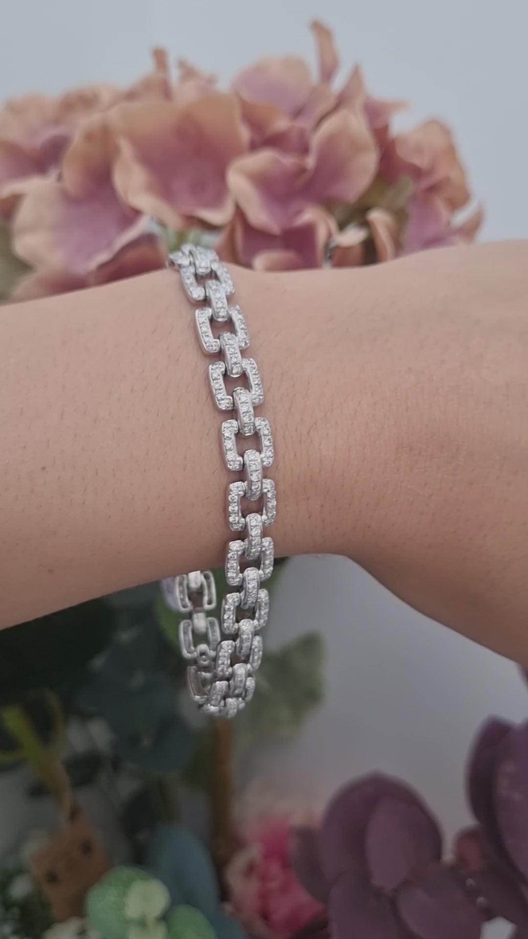 Vintage 4ct Diamond Link Bracelet