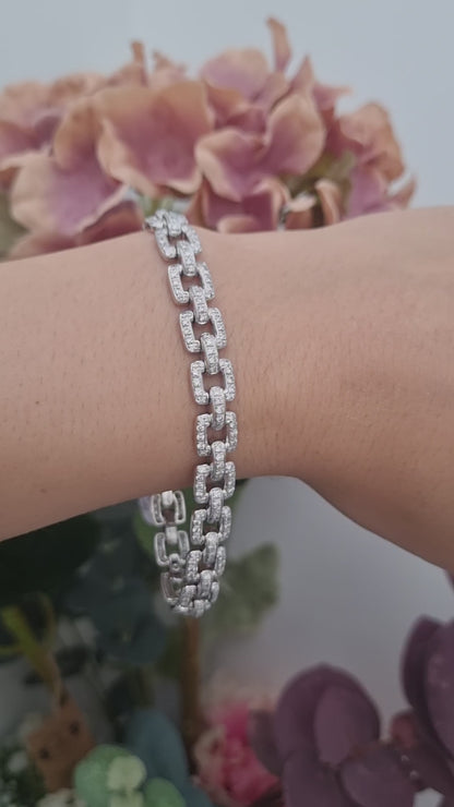 Vintage 4ct Diamond Link Bracelet