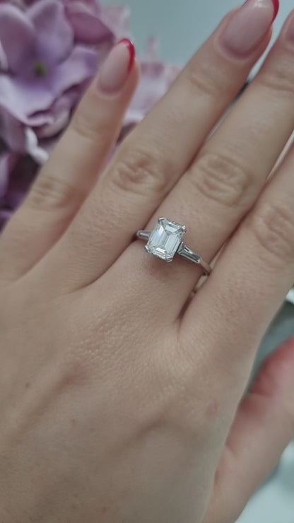 1.42ct Emerald Cut Diamond Solitaire Ring