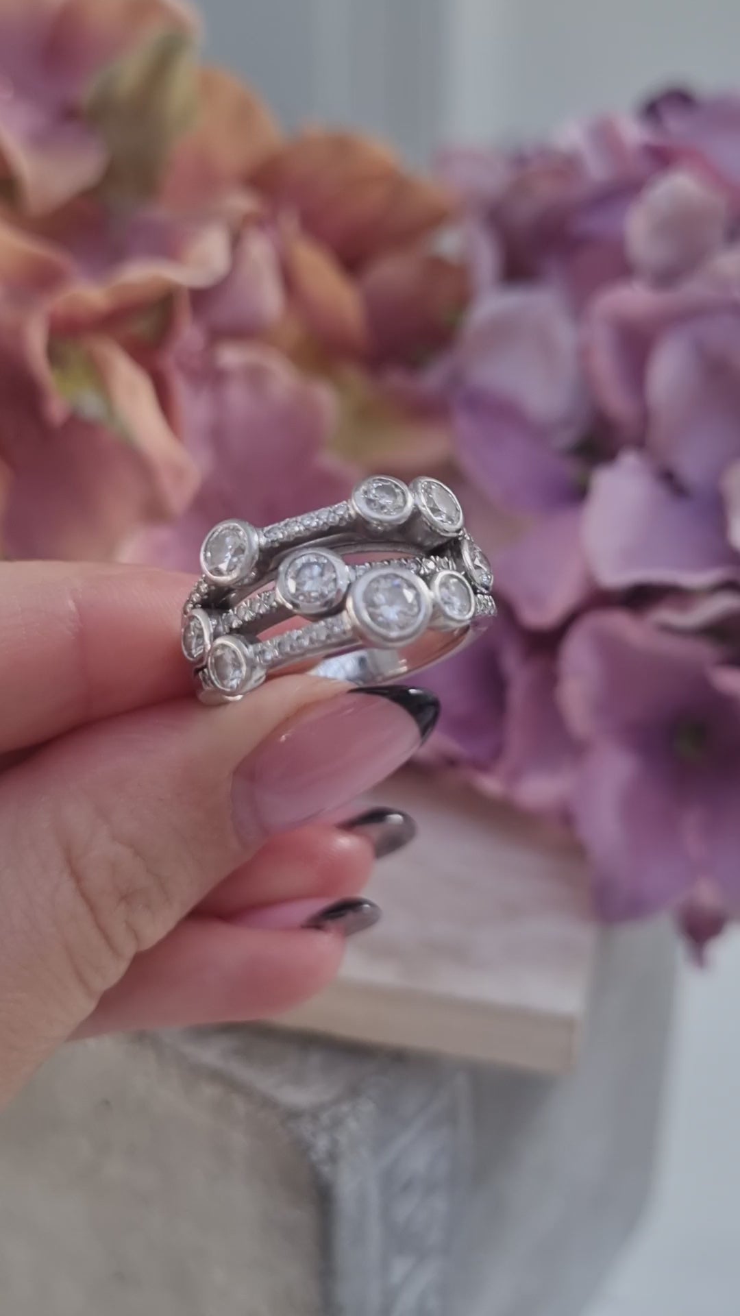 Pre Owned Boodles Waterfall Diamond Ring Classic Platinum