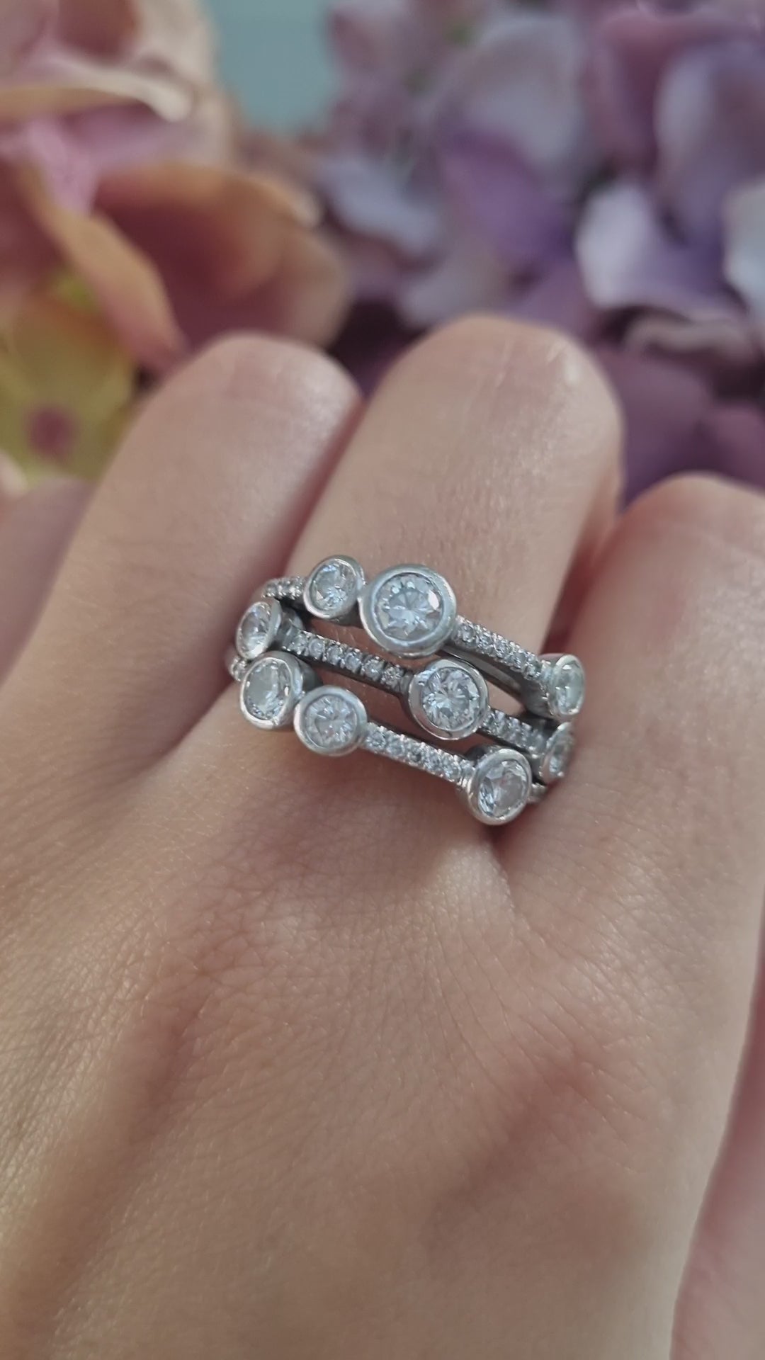 Pre Owned Boodles Waterfall Diamond Ring Classic Platinum