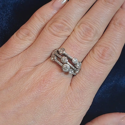 Pre Owned Boodles Waterfall Diamond Ring Classic Platinum