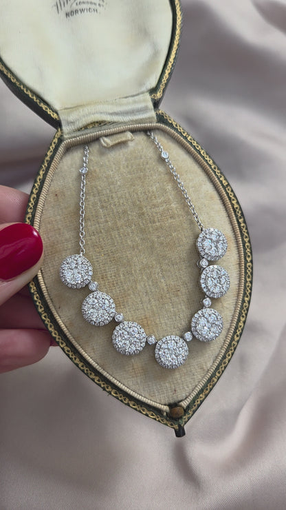 Diamond 3.07ct Diamond Cluster Necklace