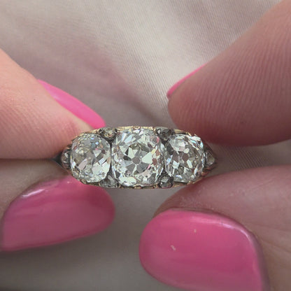 Antique 2.70ct Old Mine Cut Diamond Engagement Ring