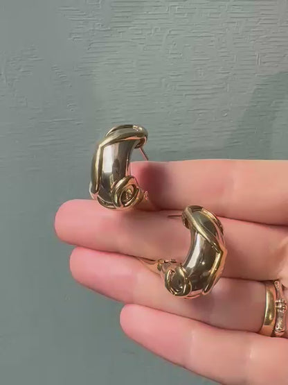 Vintage Mappin & Webb 18ct Gold Hoop Earrings