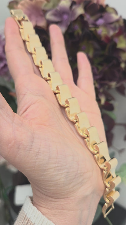 Tiffany & Co. 14 Carat Yellow Gold Bracelet with Sapphire, Circa 1970