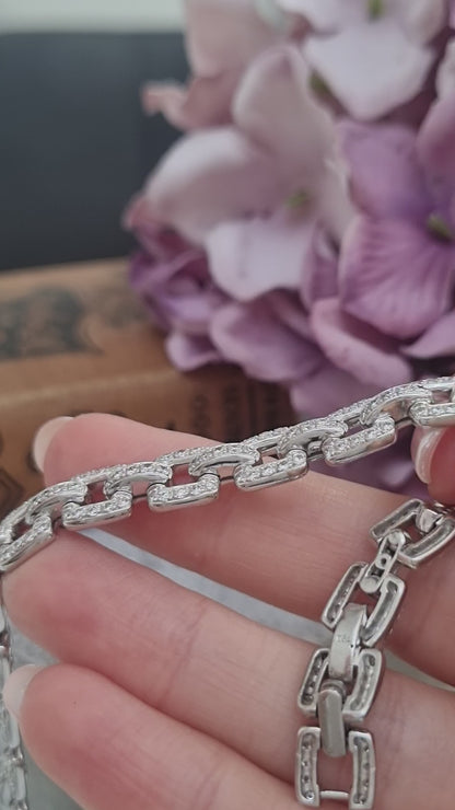 Vintage 4ct Diamond Link Bracelet