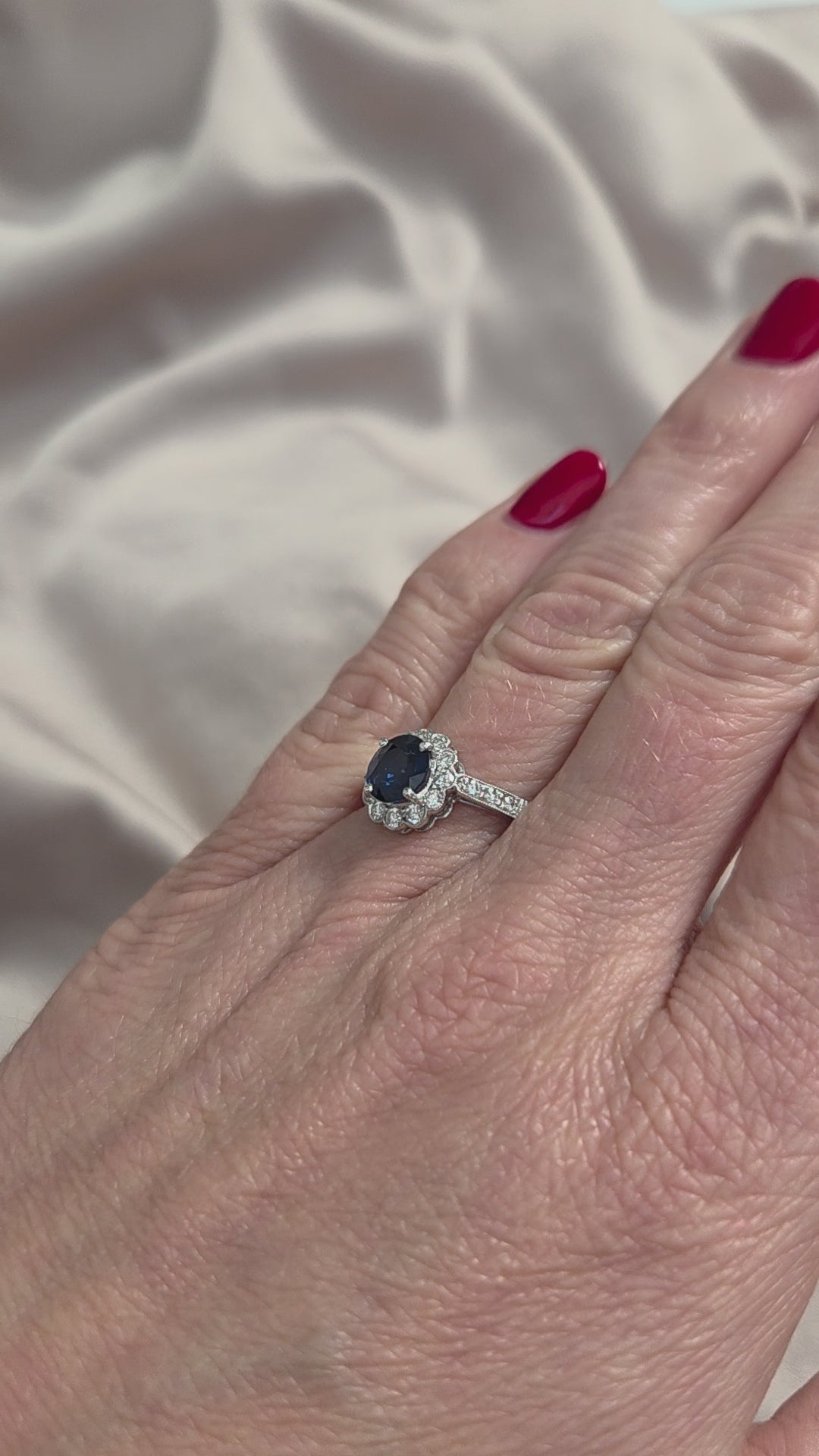 1.65ct Sapphire and Diamond Floral Cluster Engagement Ring