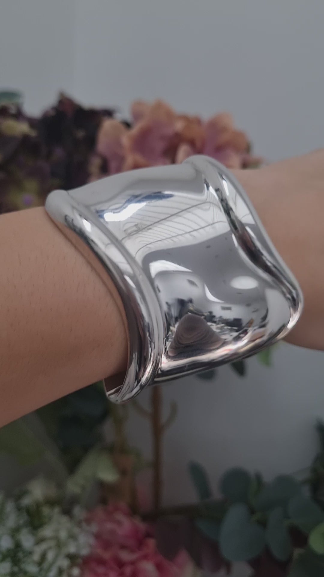 Tiffany and Co Silver Bone Cuff Bangle Bracelet