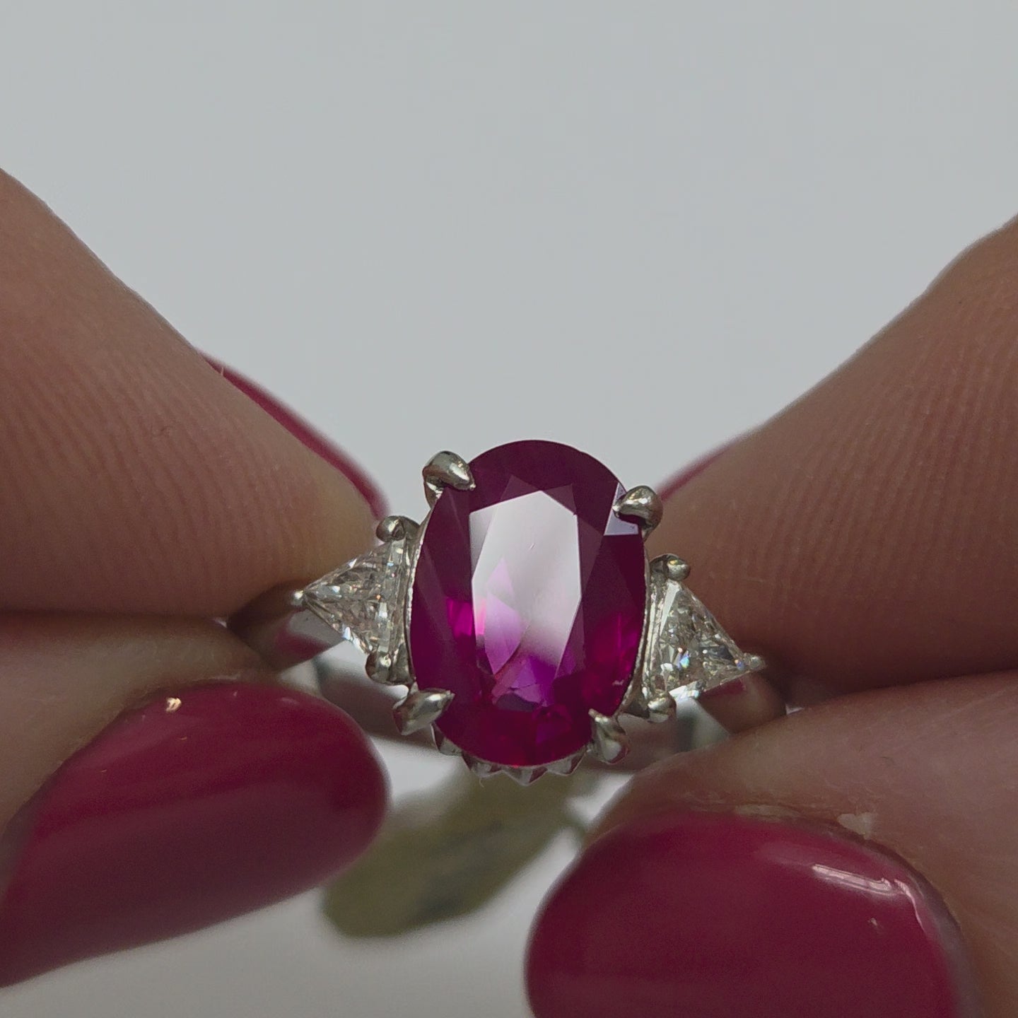 Burma Ruby No Heat 2.60 Carat and Diamond Engagement Ring