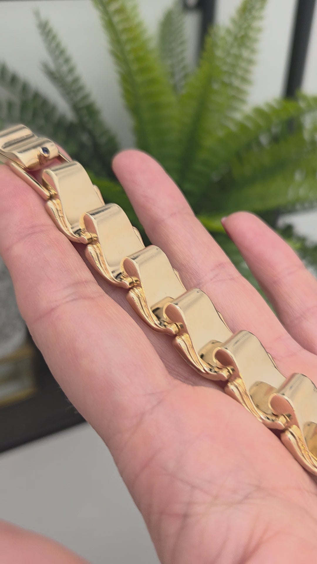 Tiffany & Co. 14 Carat Yellow Gold Bracelet with Sapphire, Circa 1970