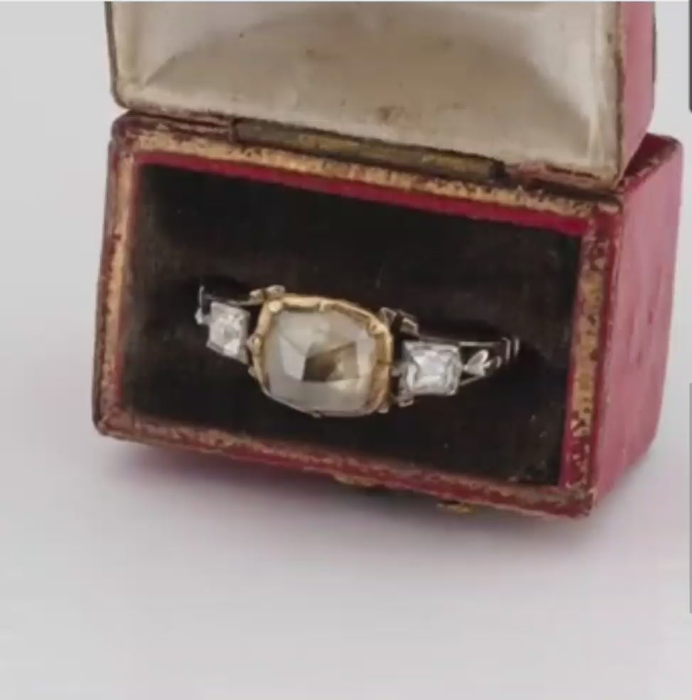 Rare Georgian 2ct Point Diamond and Table Cut Diamond Ring