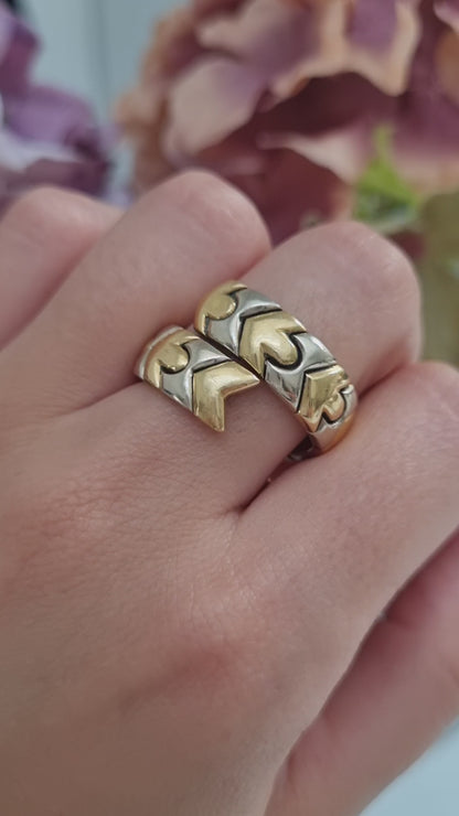 Vintage Bvlgari Alveare Parentesi Bi Colour 18ct Gold Snake Style Ring