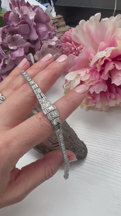 Art Deco Diamond and Sapphire Bracelet, Circa 1920s