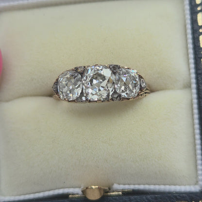 Antique 2.70ct Old Mine Cut Diamond Engagement Ring