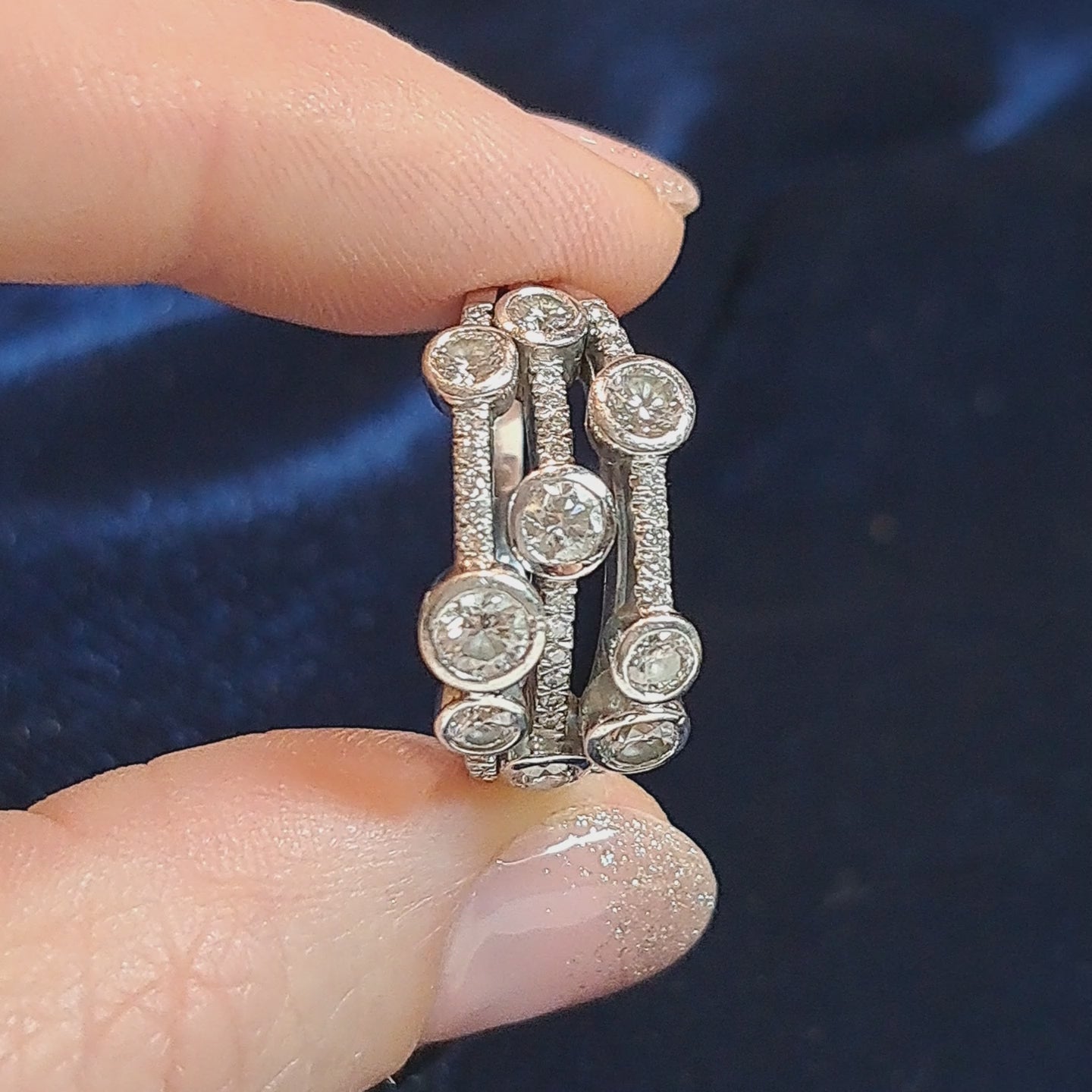 Pre Owned Boodles Waterfall Diamond Ring Classic Platinum