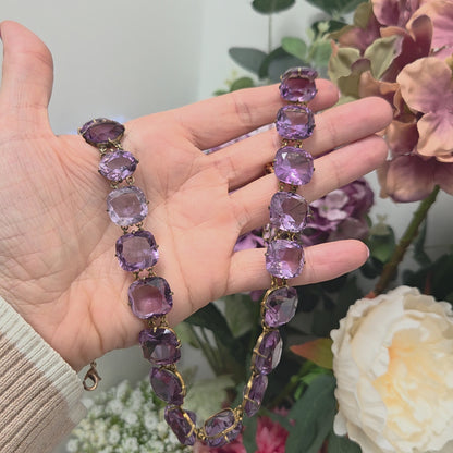 Antique Amethyst Riviere Necklace, 185 carats