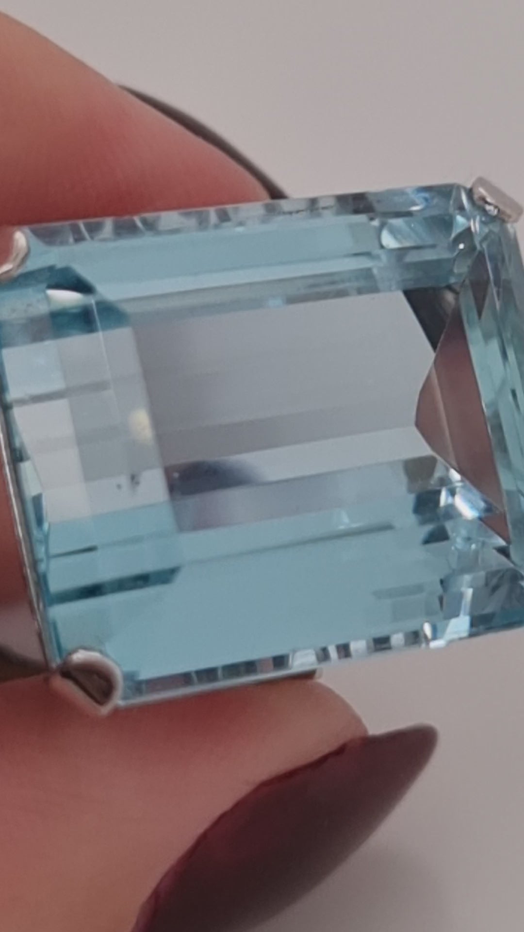 Art Deco 23cts Aquamarine Cocktail Ring in Platinum