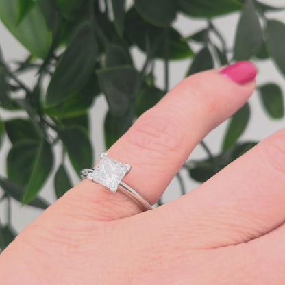 Tiffany and Co 1.19ct Princess Diamond Solitaire Engagement Ring