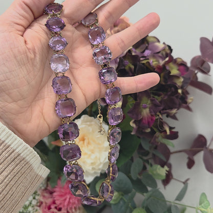 Antique Amethyst Riviere Necklace, 185 carats