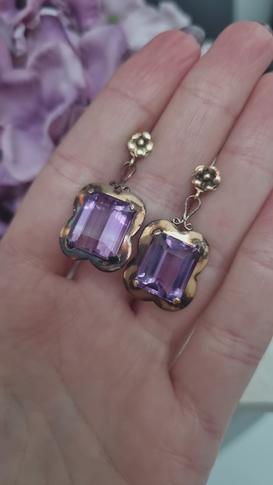 Vintage Amethyst Drop Earrings