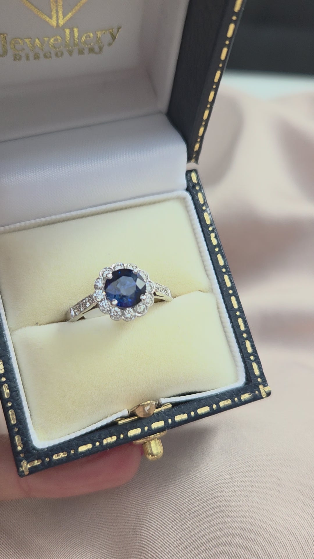 1.65ct Sapphire and Diamond Floral Cluster Engagement Ring