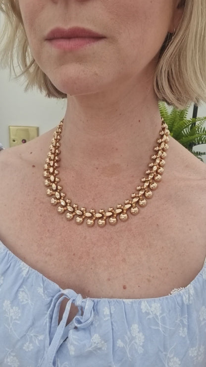 Vintage 18ct Yellow Gold Woven Fancy Link Necklace