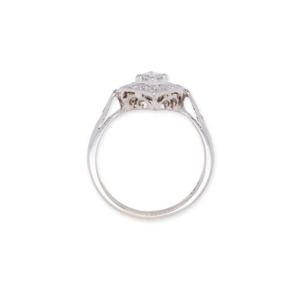 Princess-Cut Diamond Cluster Ring, 0.35 carats, 14ct White Gold