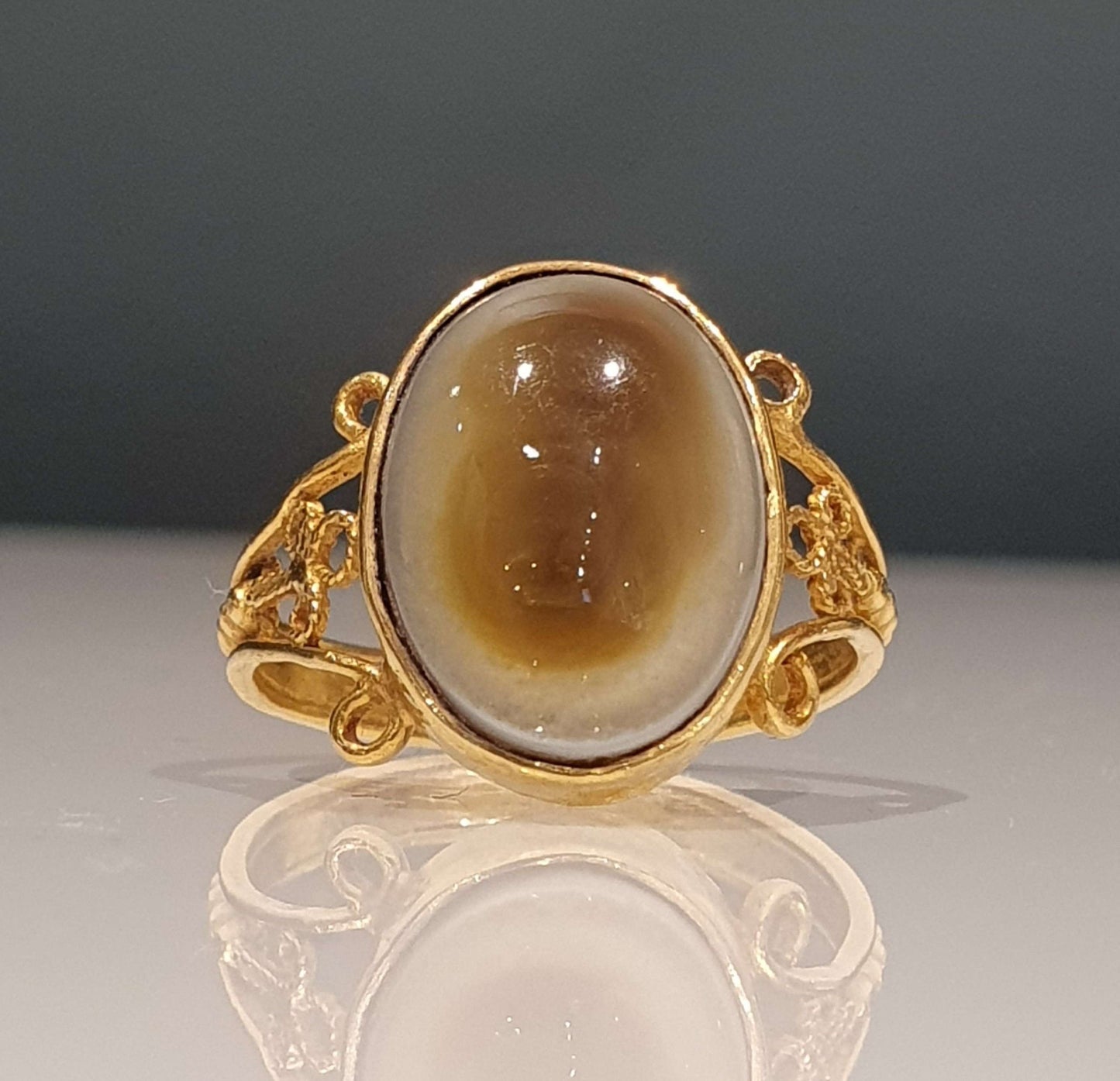 Roman Antique Agate Amulet Eye Ring, 3rd - 4th Century AD