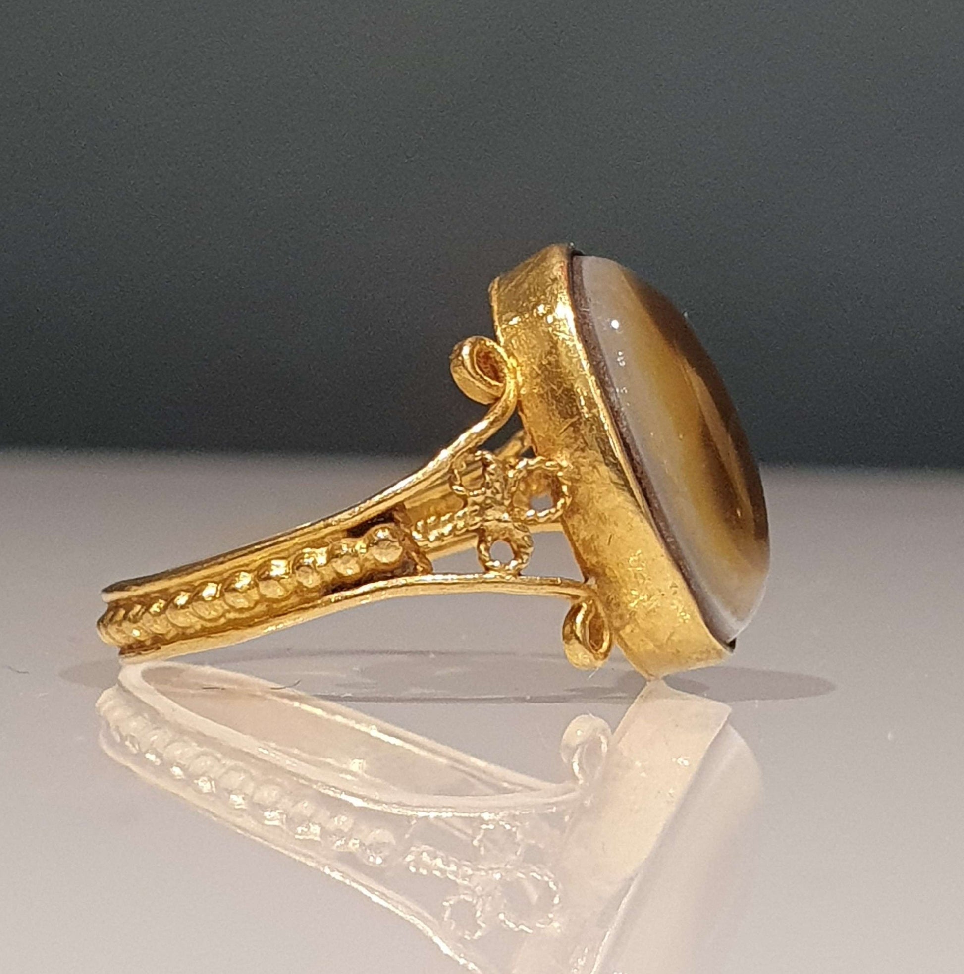 Roman Antique Agate Amulet Eye Ring, 3rd - 4th Century AD