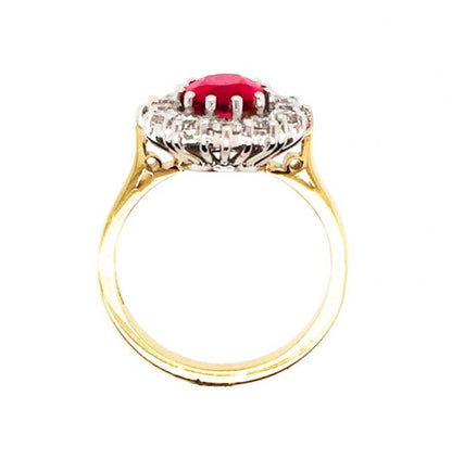 Ruby and Diamond Cluster Ring, 2.77 carat total, 18ct Gold
