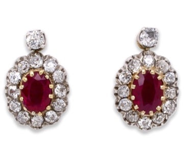 Vintage ruby rings jewellery Antique Earrings