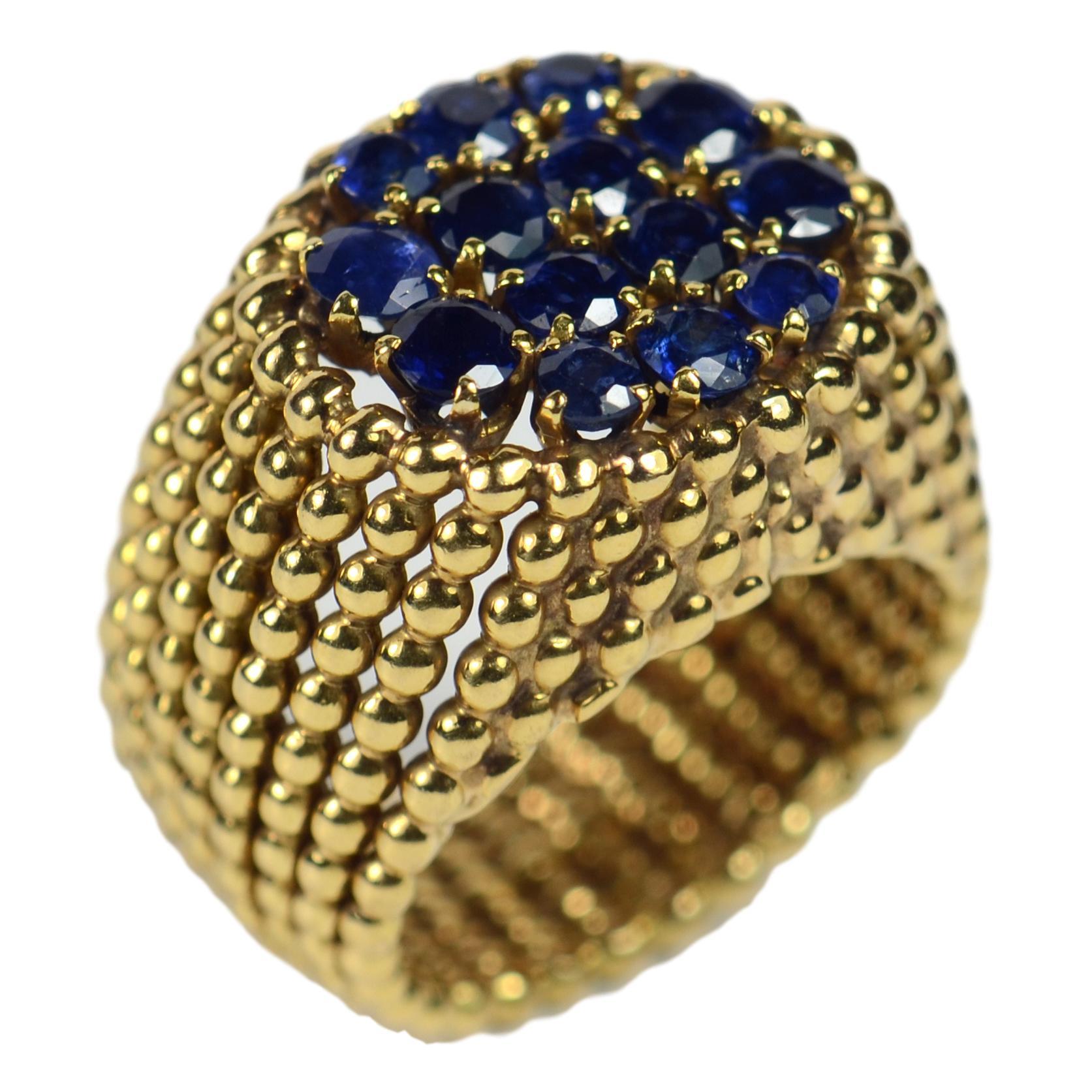 French 2.30ct Sapphire and Gold Dress Ring, Circa 1950