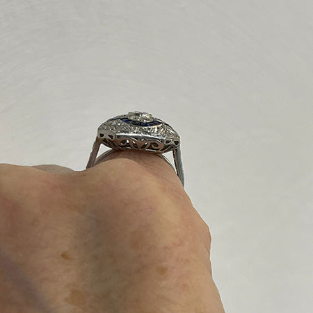 Sapphire and Diamond Cluster Dress Ring