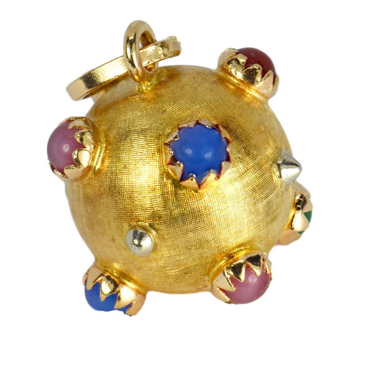 Sputnik Sphere 18ct Yellow Gold and Paste Charm Pendant