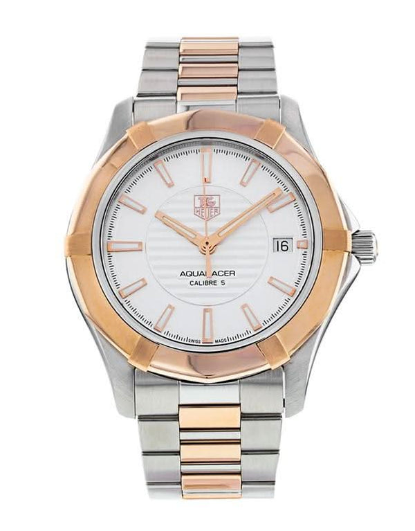 Tag Heuer Luxury Watches Silver TAG HEUER Aquaracer Calibre 5 steel and rose gold automatic watch 40mm