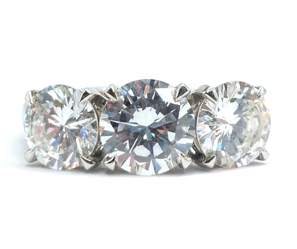 Vintage three stone ring 3 carats one carat each