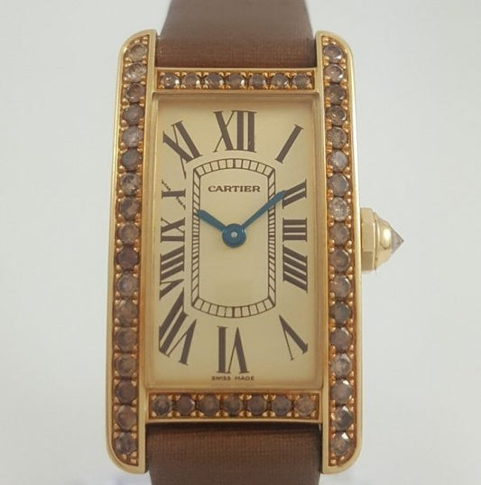 Cartier Tank Américaine Ladies Rare 18ct Yellow Gold 2482 Watch