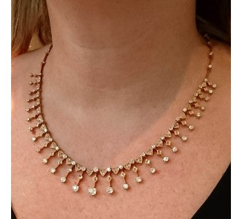 Antique Victorian Diamond Fringe Tiara Necklace, 12.00 carats, Circa 1880