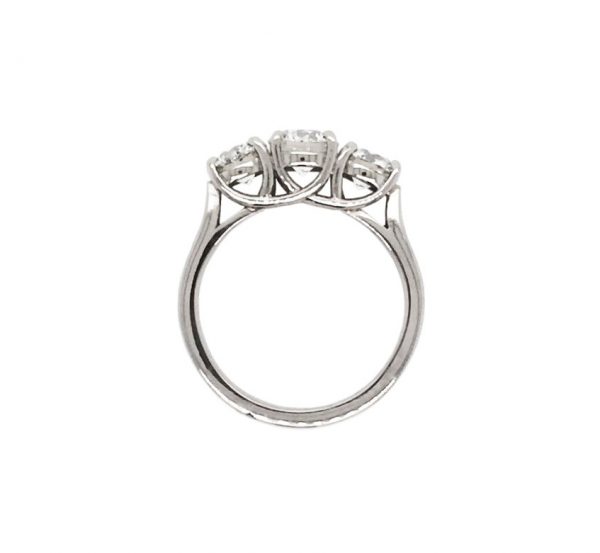 Vintage Diamond Trilogy Ring, 2.55 carat total, set in Platinum