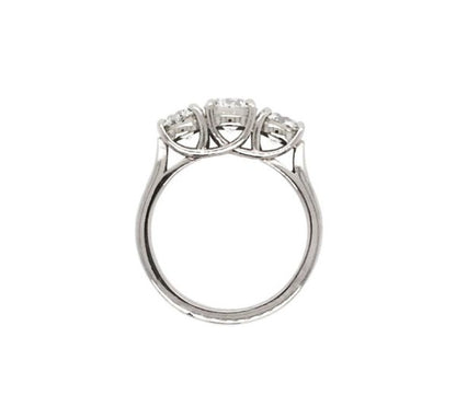 Vintage Diamond Trilogy Ring, 2.55 carat total, set in Platinum