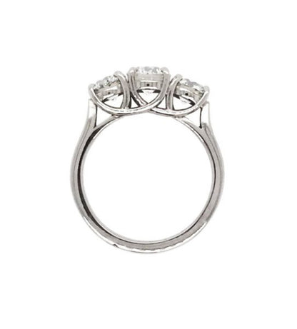 Vintage Diamond Trilogy Ring, 2.55 carat total, set in Platinum