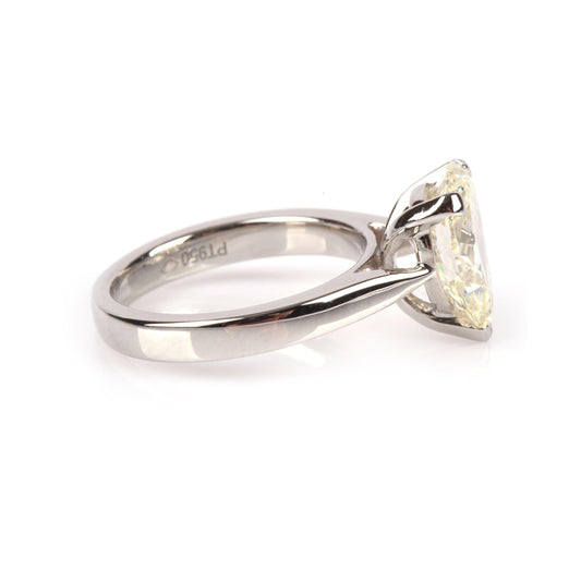Certified 1.90ct Pear Yellow Diamond Solitaire Engagement Ring