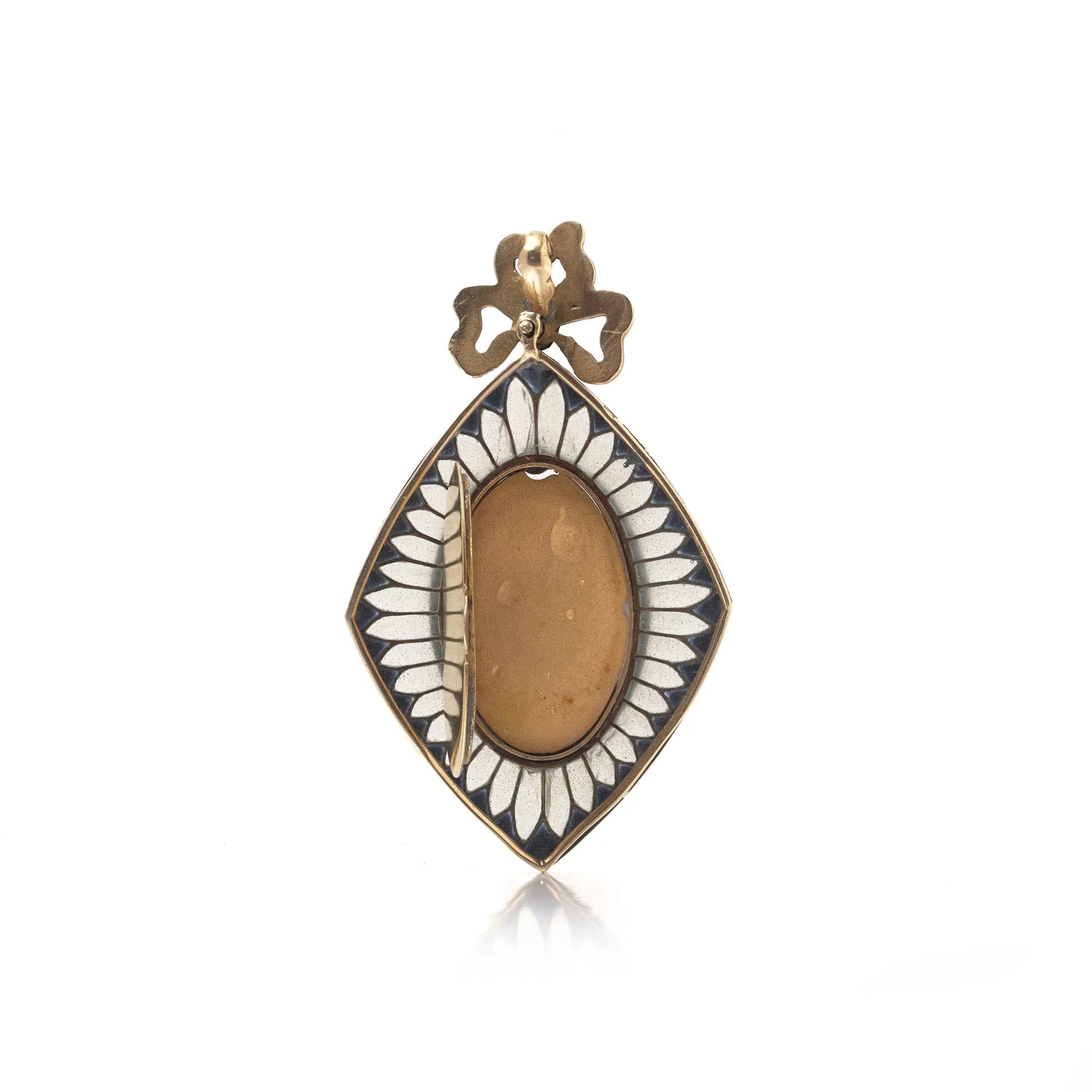 Victorian 18 ct Gold Diamond And Enamel Sentimental Locket Pendant in Original Box