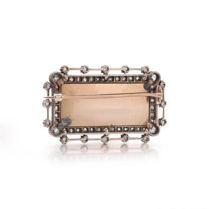 Victorian Diamond and Miniature Portrait Brooch, Attributed to Fernand Paillet