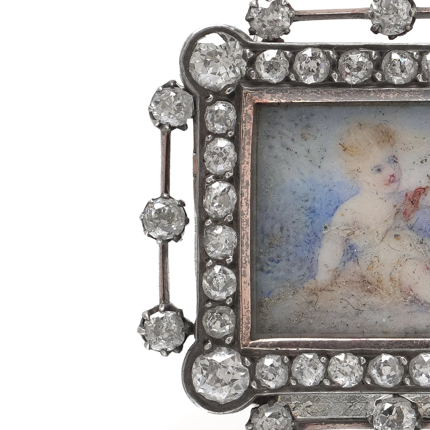 Victorian Diamond and Miniature Portrait Brooch, Attributed to Fernand Paillet