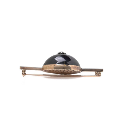 Victorian Gold and Silver Garnet and Diamond Bar Brooch