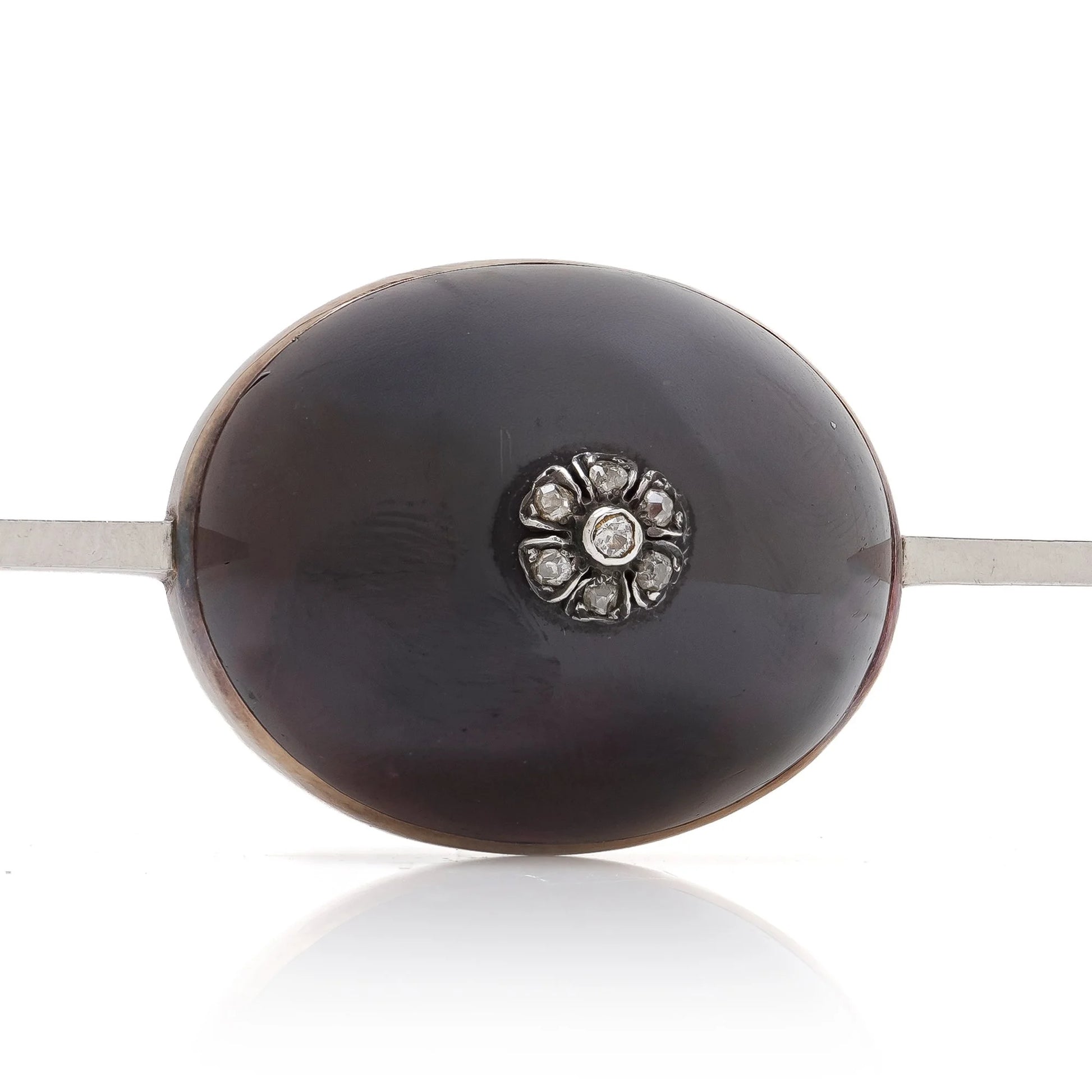 Victorian Gold and Silver Garnet and Diamond Bar Brooch